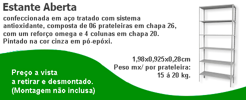 promoo estante aberta -  moveis para Escritrio